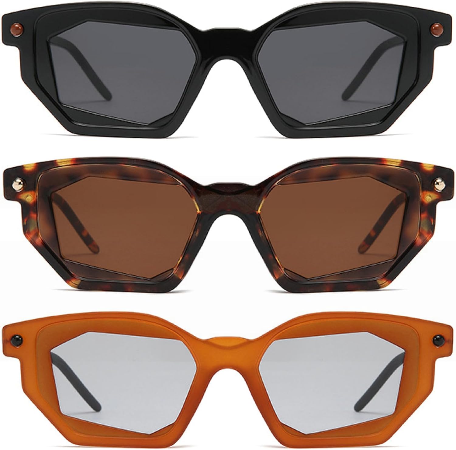 

Модные квадратные солнцезащитные очки неправильной формы для женщин, многоугольные, роскошные солнцезащитные очки UV400 для женщин, многоугольные очки mincl, 3pcs-black&leopard&brown