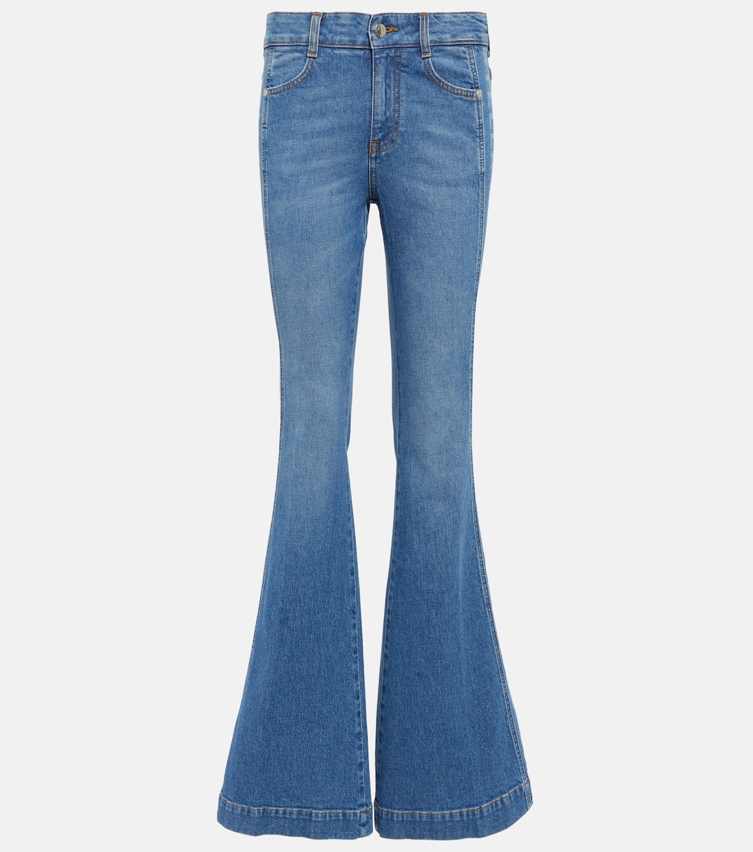 

Расклешенные джинсы со средней посадкой и логотипом Stella McCartney, Medium Blue