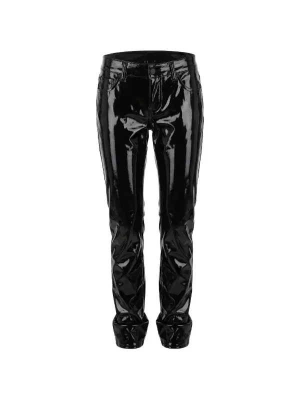 Брюки с пятью карманами, покрытыми лаком Dsquared2, черный