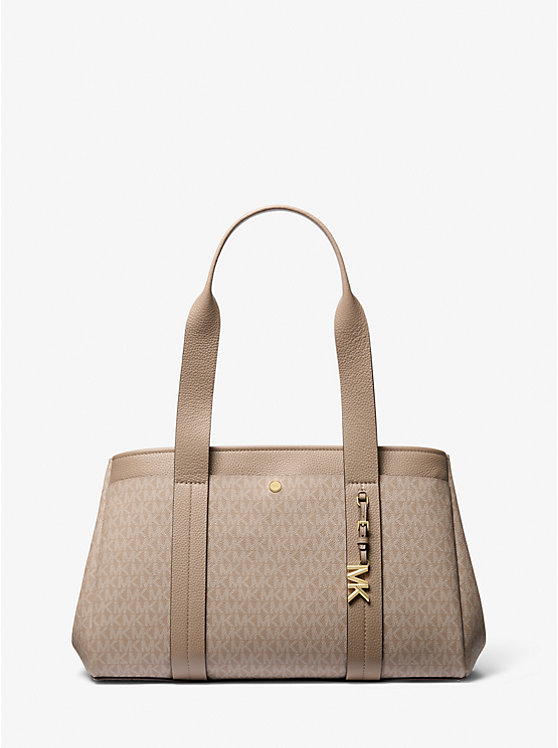 

Сумка-Тоут Romee с большим фирменным логотипом и кожаной отделкой Michael Kors, коричневый