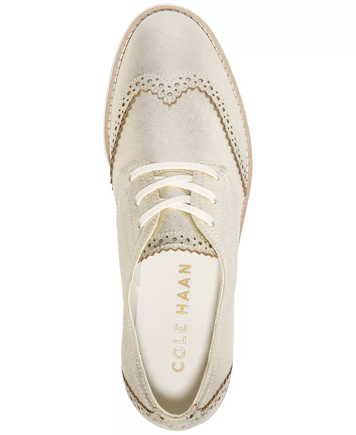 Женские оксфорды Grand City на платформе Cole Haan, золотой — фото 4
