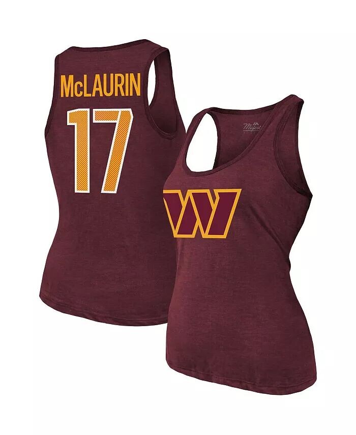 

Женские нитки Terry Mc Laurin Бордовый Washington Commanders Имя и номер игрока Майка Tri-Blend Majestic