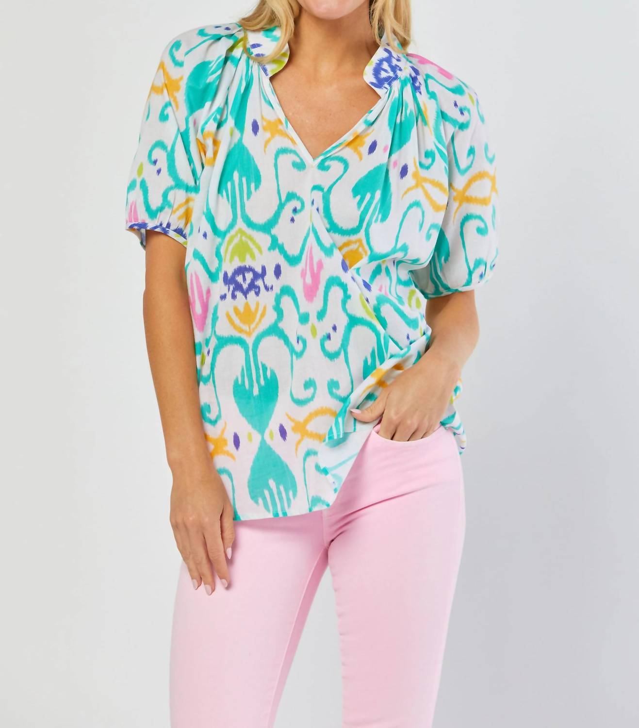 

Блузка Dana в тропическом икате SHERIDAN FRENCH, цвет tropical ikat