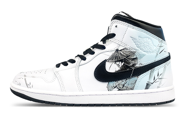 

Кроссовки Air Jordan 1 Vintage Basketball Shoes Men High-top Black/white/gray/blue, белый