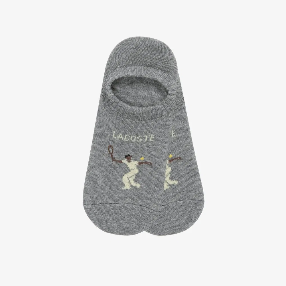 Носки Lacoste Теннисные-невидимки, коралловые с графическим принтом