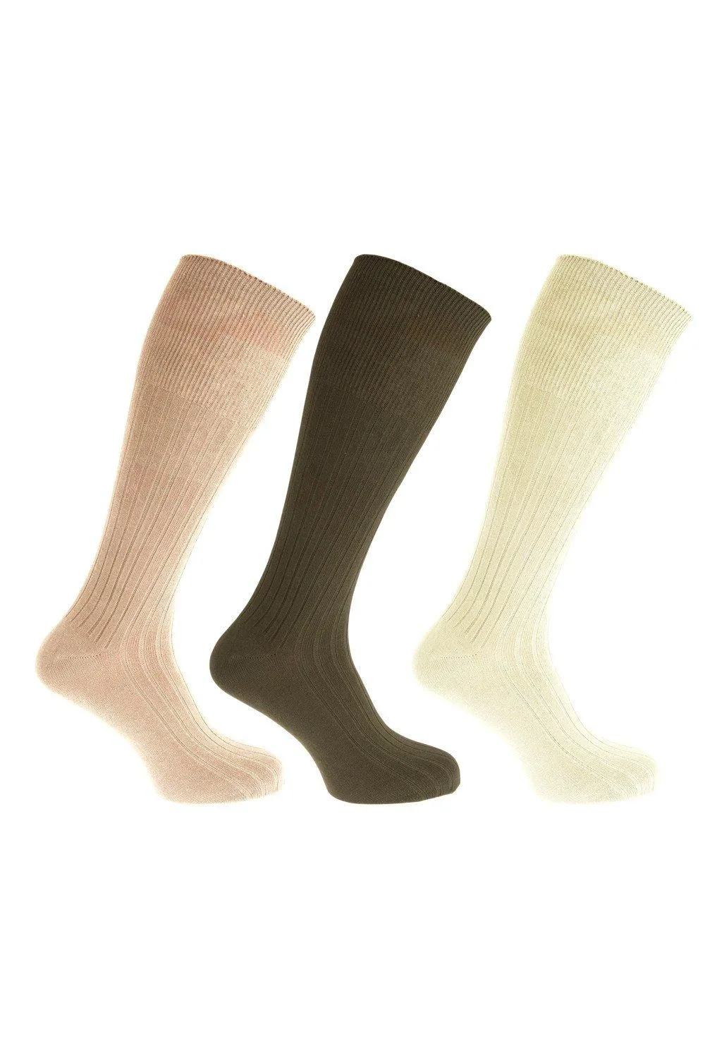 

Носки до колена в рубчик из 100 % хлопка (3 шт. в упаковке) Universal Textiles, бежевый