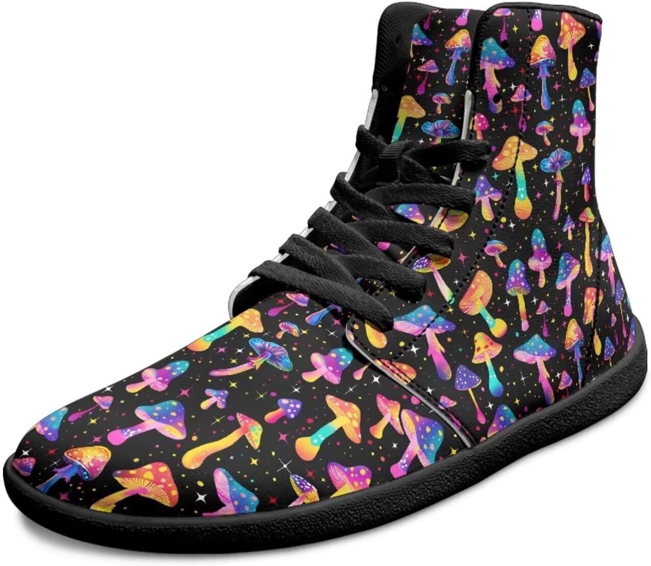 

Высокие кроссовки для мужчин, с широкой носочной частью, шнуровкой, уличные, с нулевым перепадом, поддержкой голеностопа, для ходьбы Xixirimido, Galaxy Mushroom