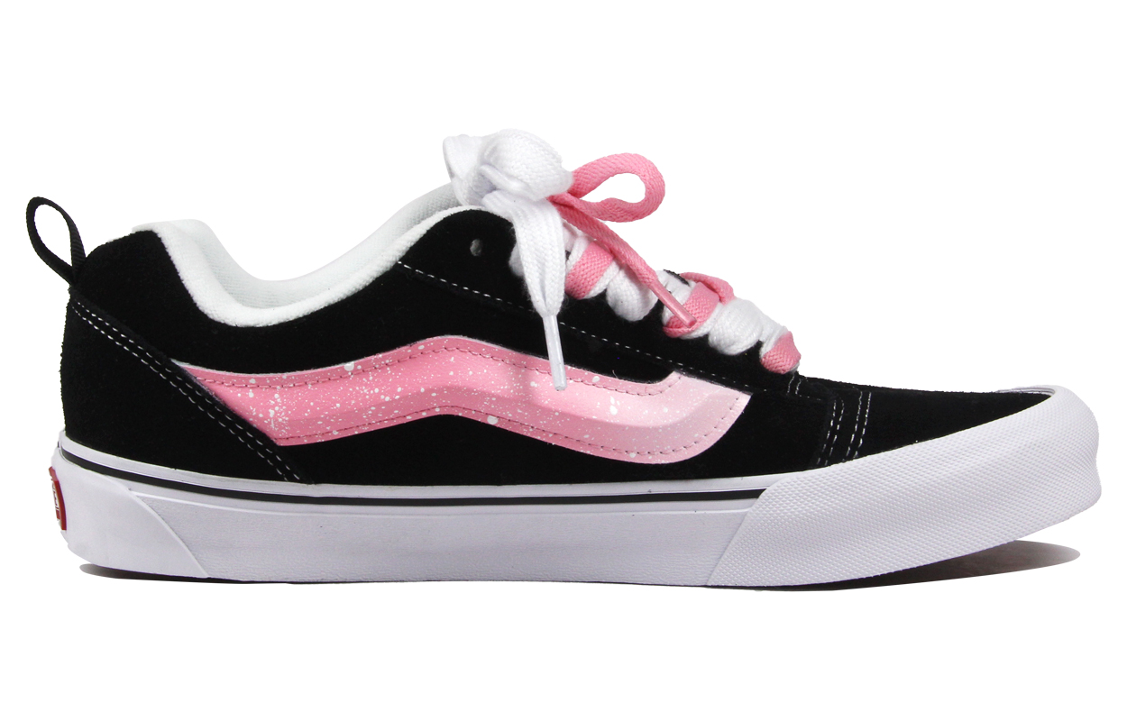 Knu Skool Neon Gradient Pink, модные кроссовки для скейтбординга с эффектом чернильных брызг, устойчивые к истиранию, низкие, унисекс черно-розовые Vans, черный/розовый — фото 2