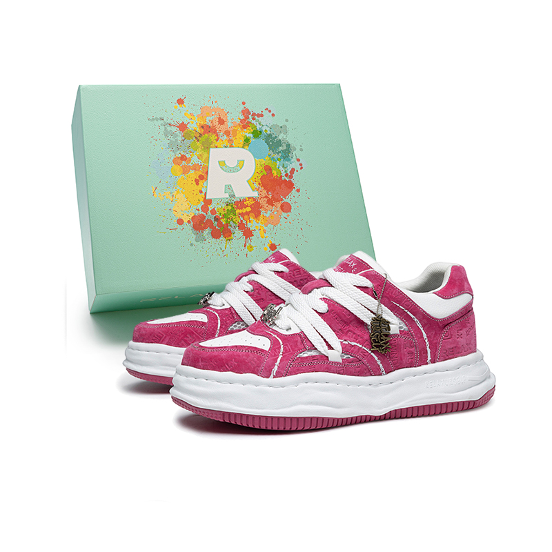 

RELAXURSELF Износостойкие дышащие низкие скейтерские кроссовки для увеличения роста унисекс - Искрящийся пурпур, цвет Sparkling Magenta