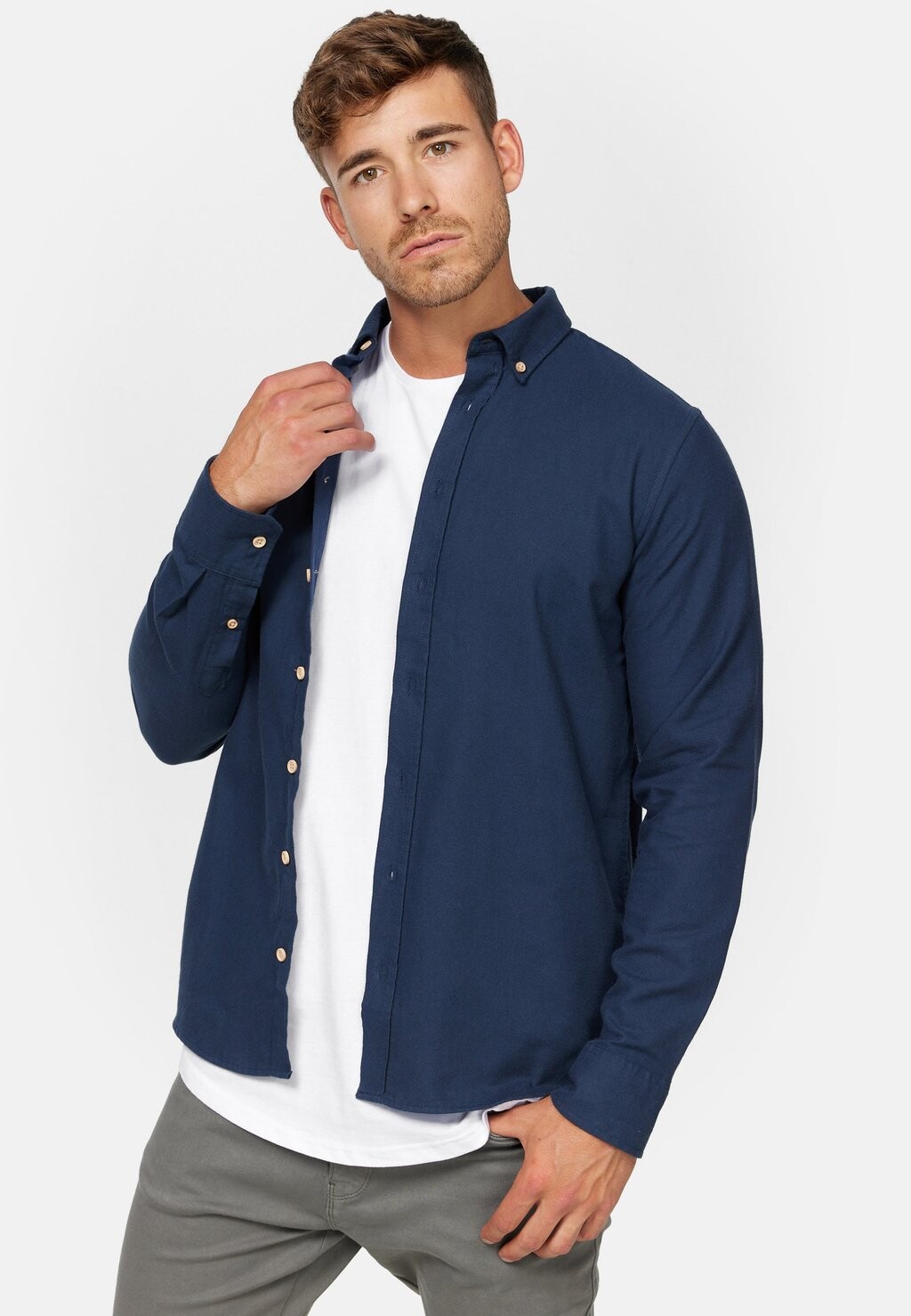 

Рубашка LANGARM RIVERSIDE INDICODE JEANS, цвет navy mix
