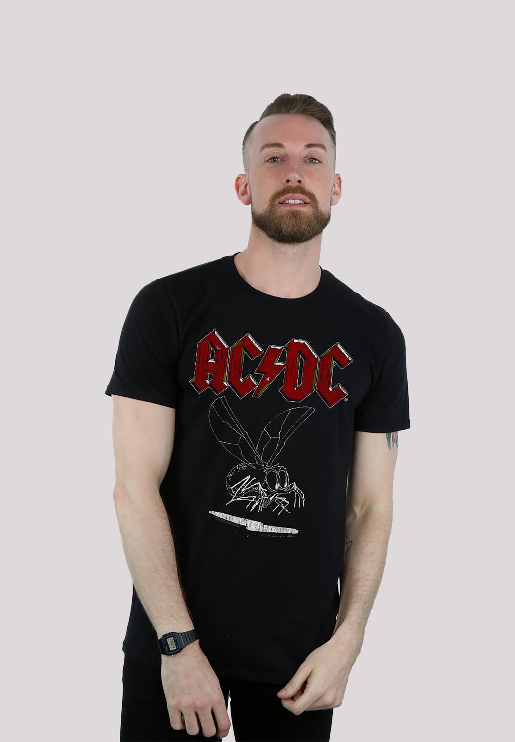 

Футболка с принтом ACDC FLY ON THE WALL ROCK METAL MUSIK BAND FAN ME F4NT4STIC, черный