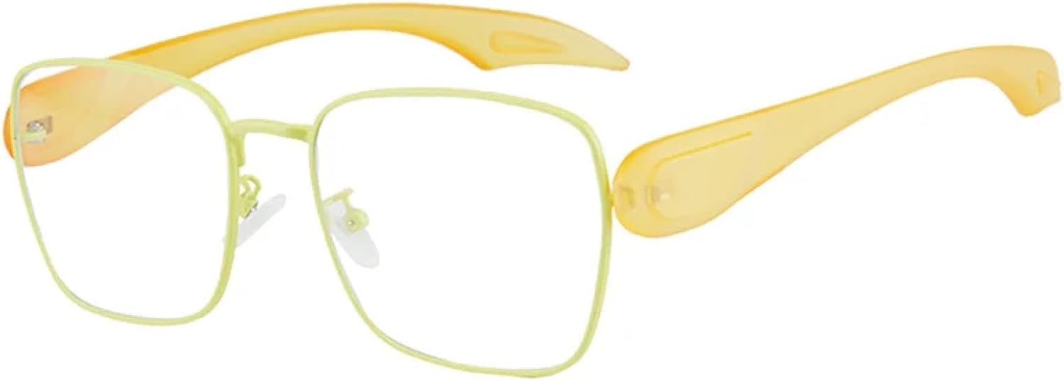 

Женские солнцезащитные очки конфетных цветов, модные очки с прозрачными линзами цвета океана, защита от УФ-излучения UV400; мужские солнцезащитные очки в стиле панк TVTBBVV, Yellow Clear