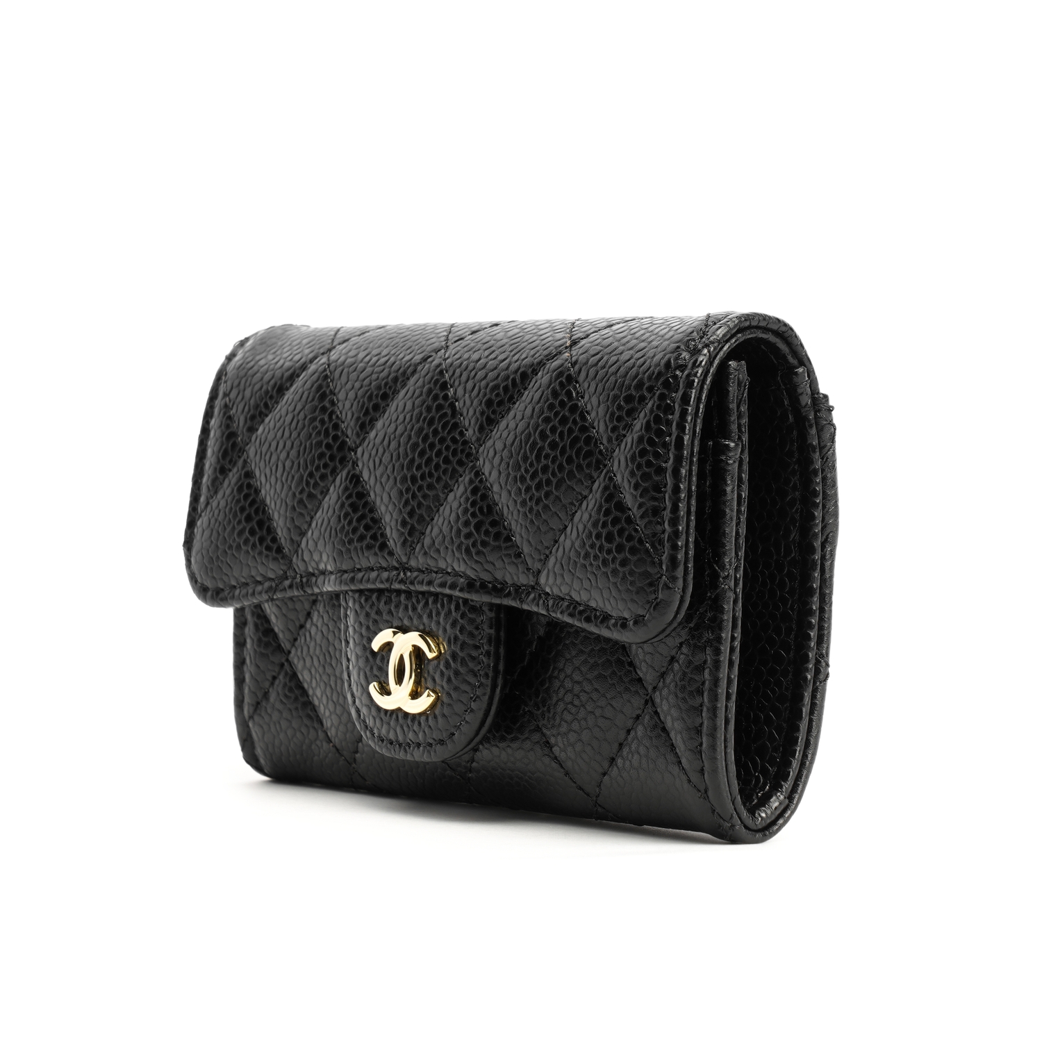 Кошелек для монет и карт из зерненой телячьей кожи, черный CHANEL — фото 4