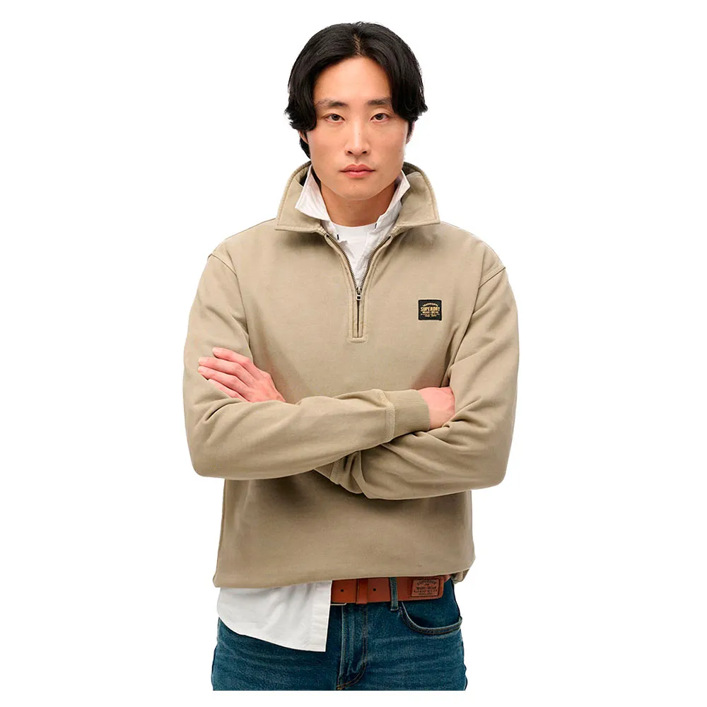 

Толстовка Superdry Contrast Stitch full zip, бежевый