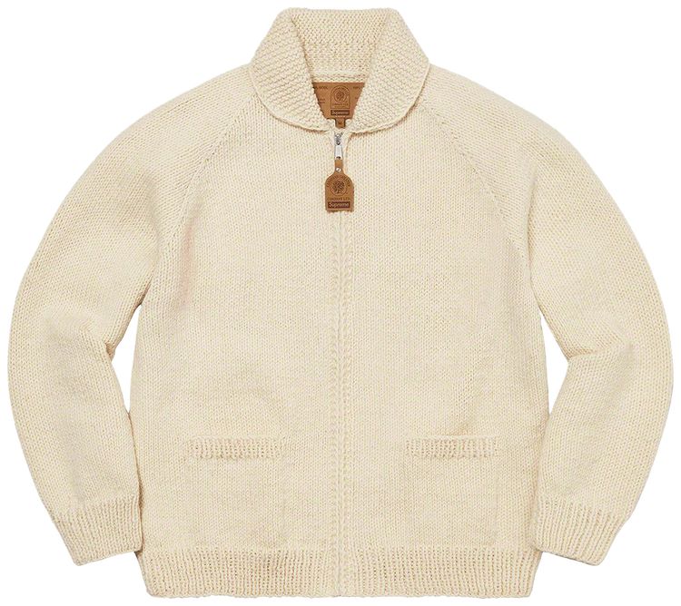 

Свитер Supreme Box Logo Cowichan Sweater 'Natural', кремовый