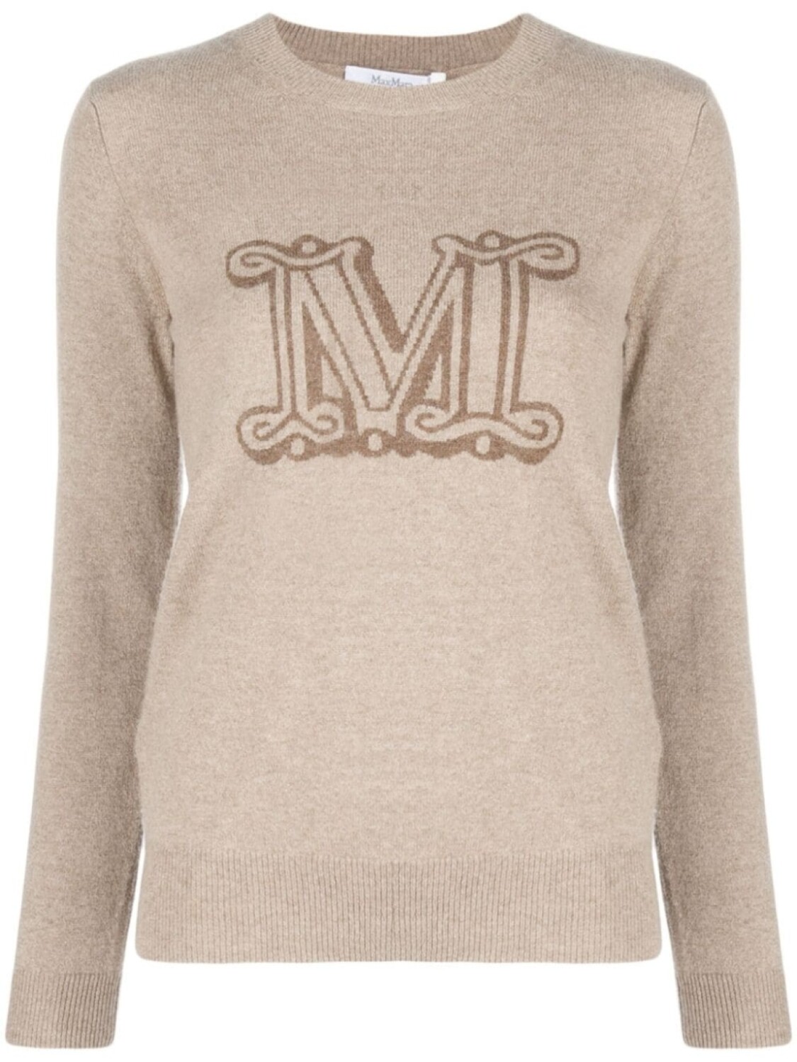 

Кашемировый джемпер вязки интарсия Max Mara, бежевый