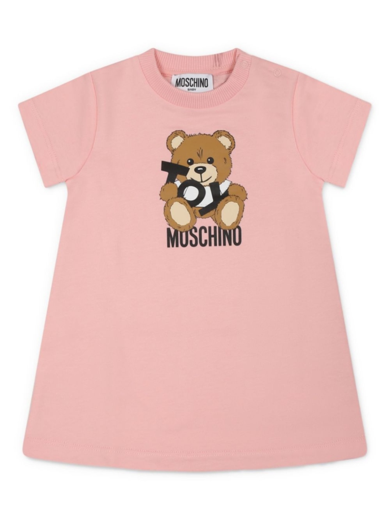 

Мини-платье с принтом плюшевого мишки Moschino Kids, розовый