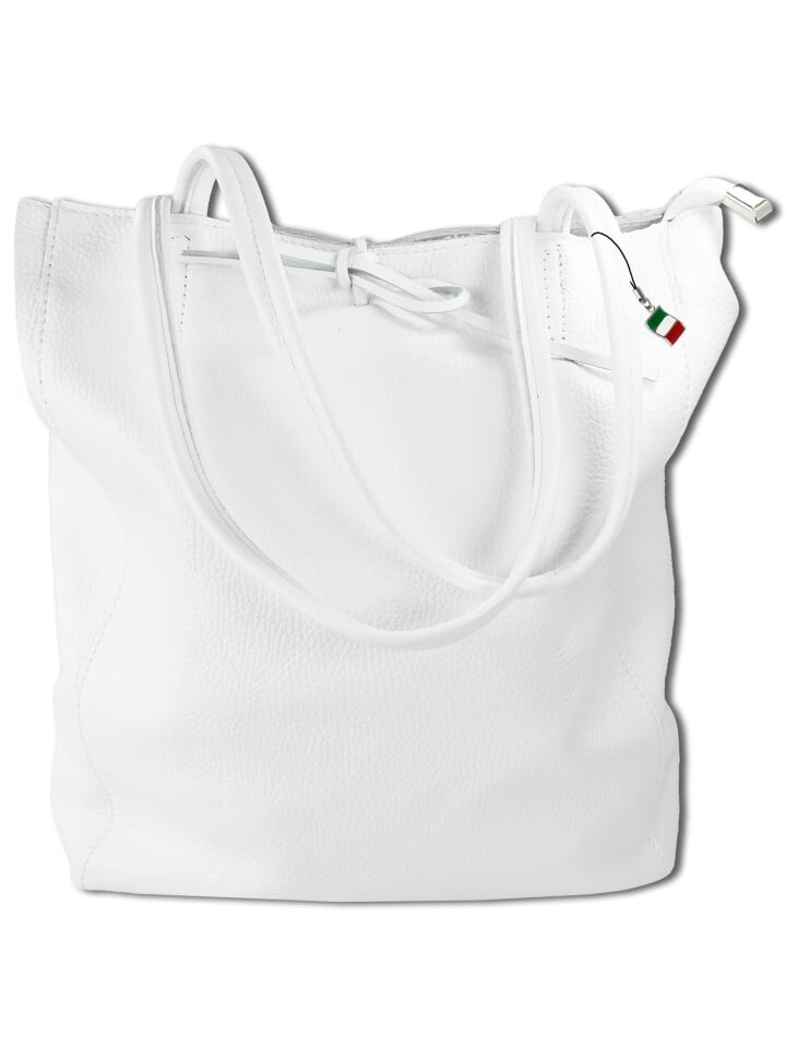 

Наплечная сумка Florence Shopper, Schultertasche Leder weiß ca. 28cm