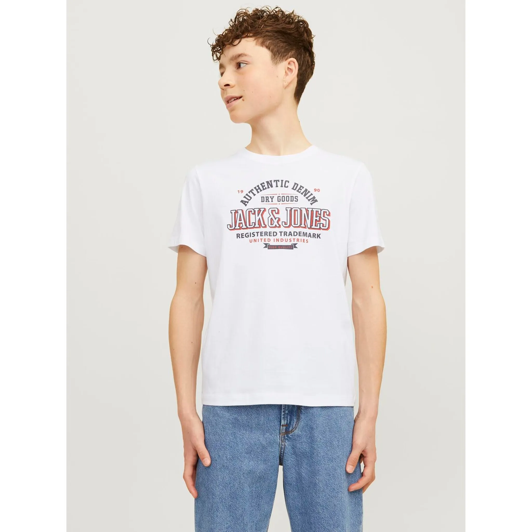

Рубашка с круглым вырезом для подростков Jack & Jones "JJELOGO TEE SS O-NECK 2 COL S NOOS JNR" Jack & Jones Junior, белый