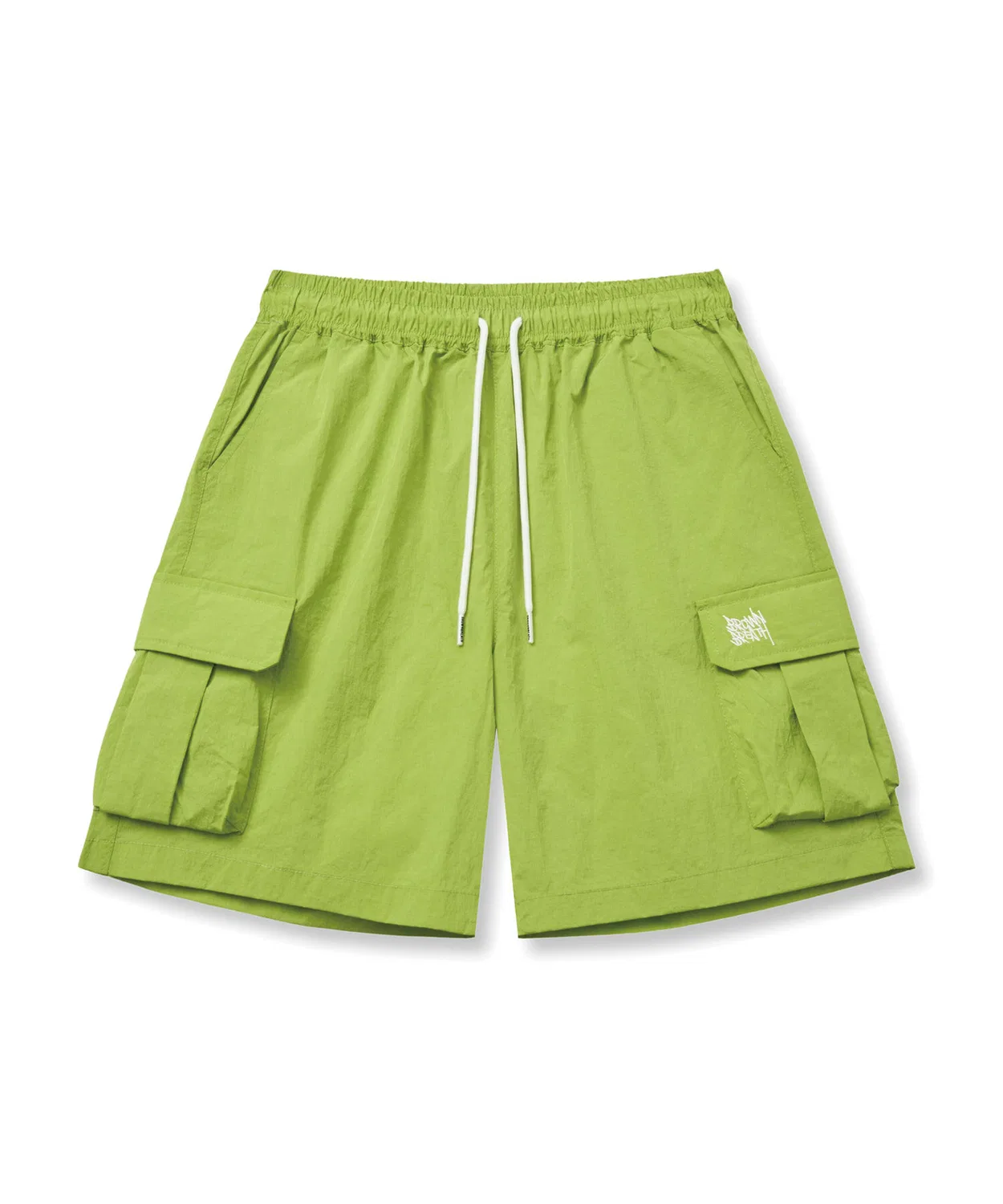 Детские лёгкие утилитарные шорты с этикеткой лаймовые от Brownbreath Kids — фото 2