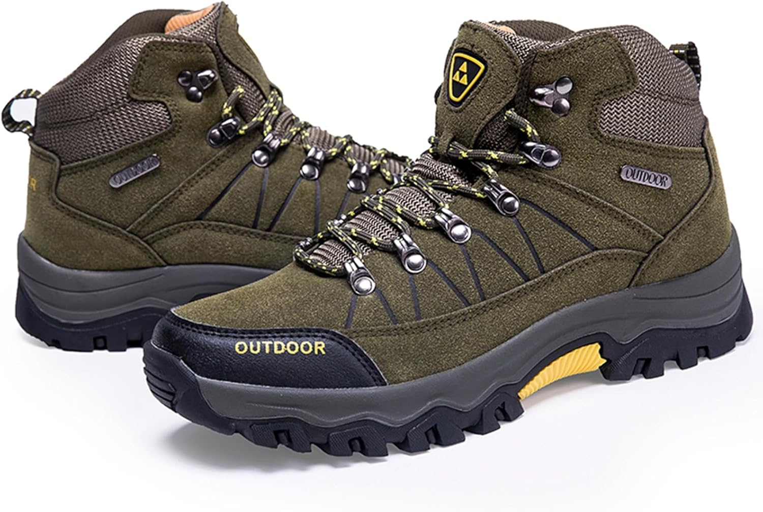 

Мужские водонепроницаемые высокие ботинки QAOTEROD с противоскользящей подошвой и регулируемой эластичной лентой, дышащие повседневные походные ботинки, подходящие для кемпинга, пеших прогулок и скалолазания на открытом воздухе, зеленый