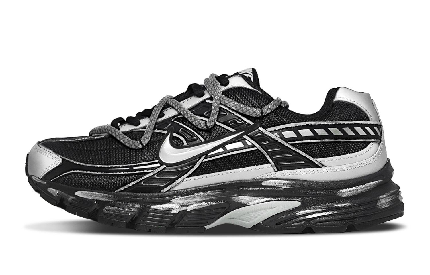 

Nike Инициатор амортизирующие низкие городские повседневные кроссовки мужские black silver