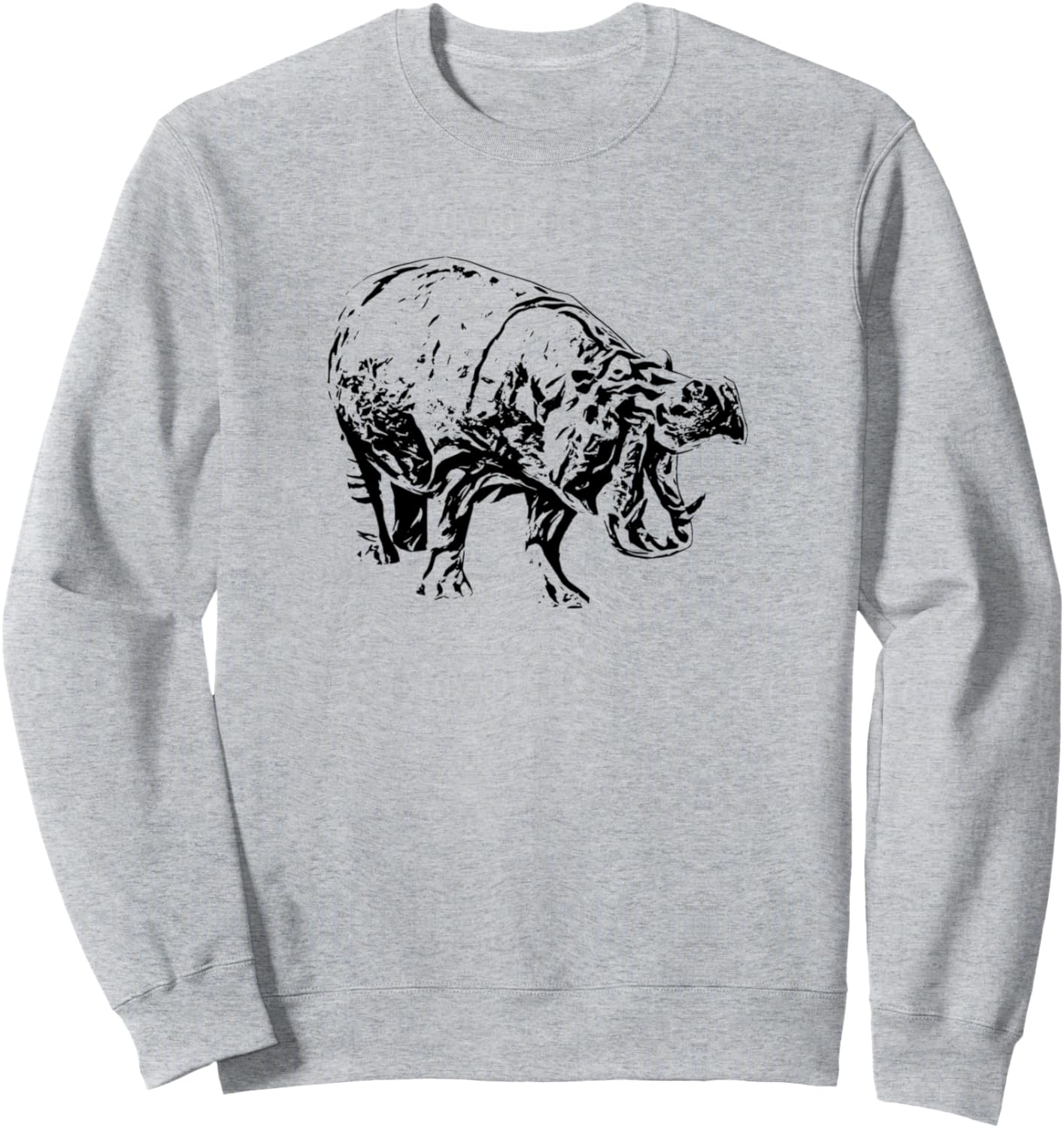 

Толстовка с изображением бегемота в африканском стиле Hippopotamus - African Gifts For Women, Girls, Kids, And Men, серый