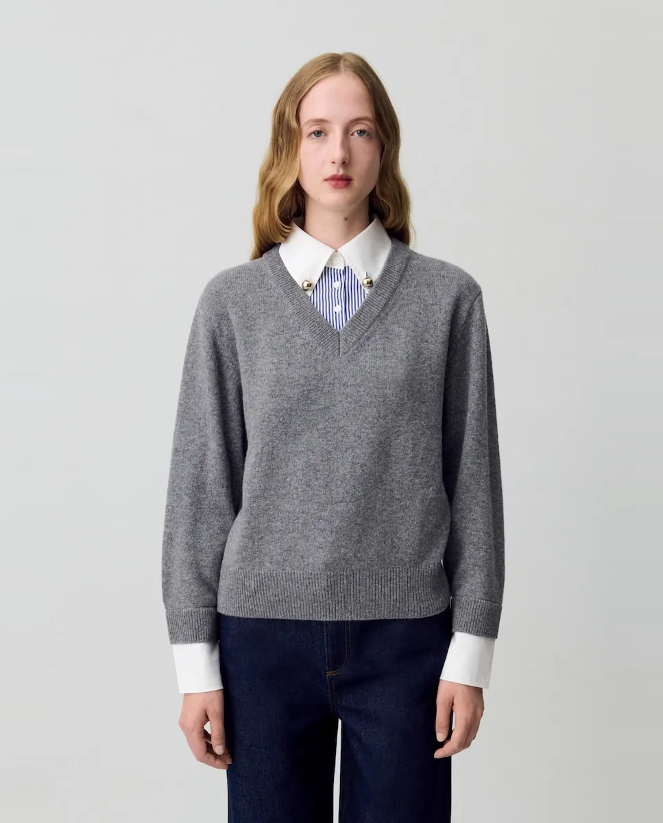 

Женский свитер с V-образным вырезом Claudie Pierlot, серый