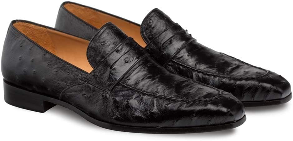 Мужские лоферы Mezlan Black Ostrich Lisbon