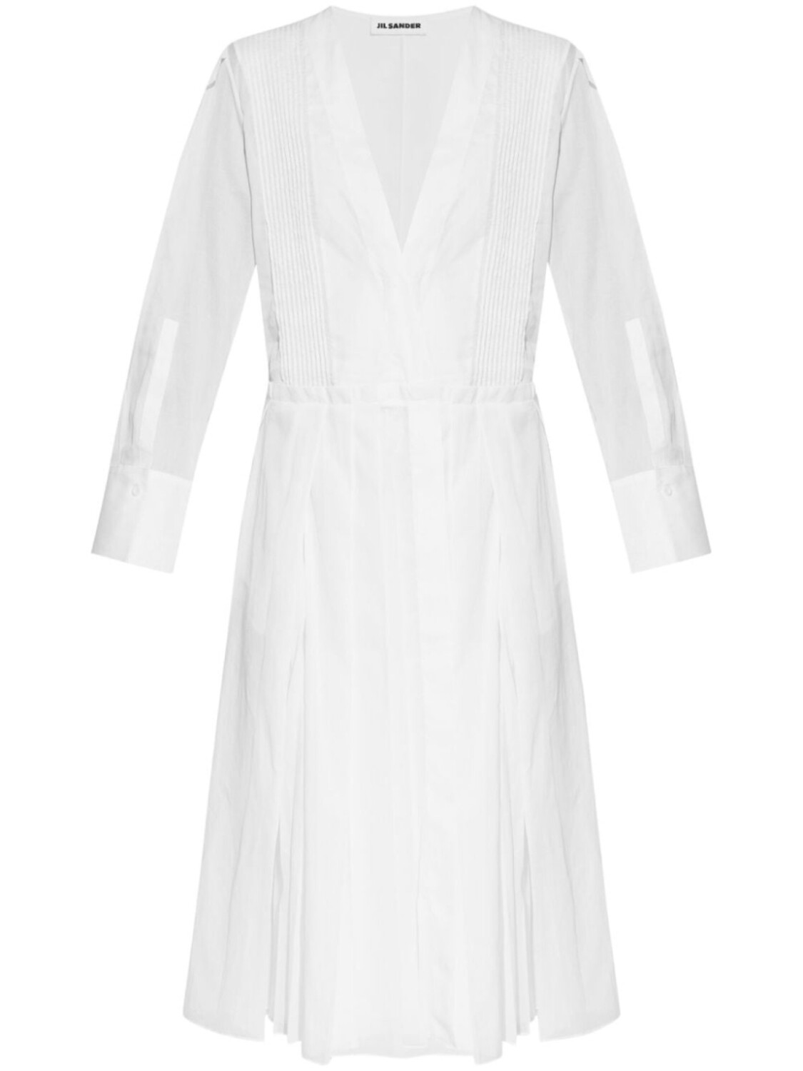 

Jil Sander плиссированное платье миди, белый