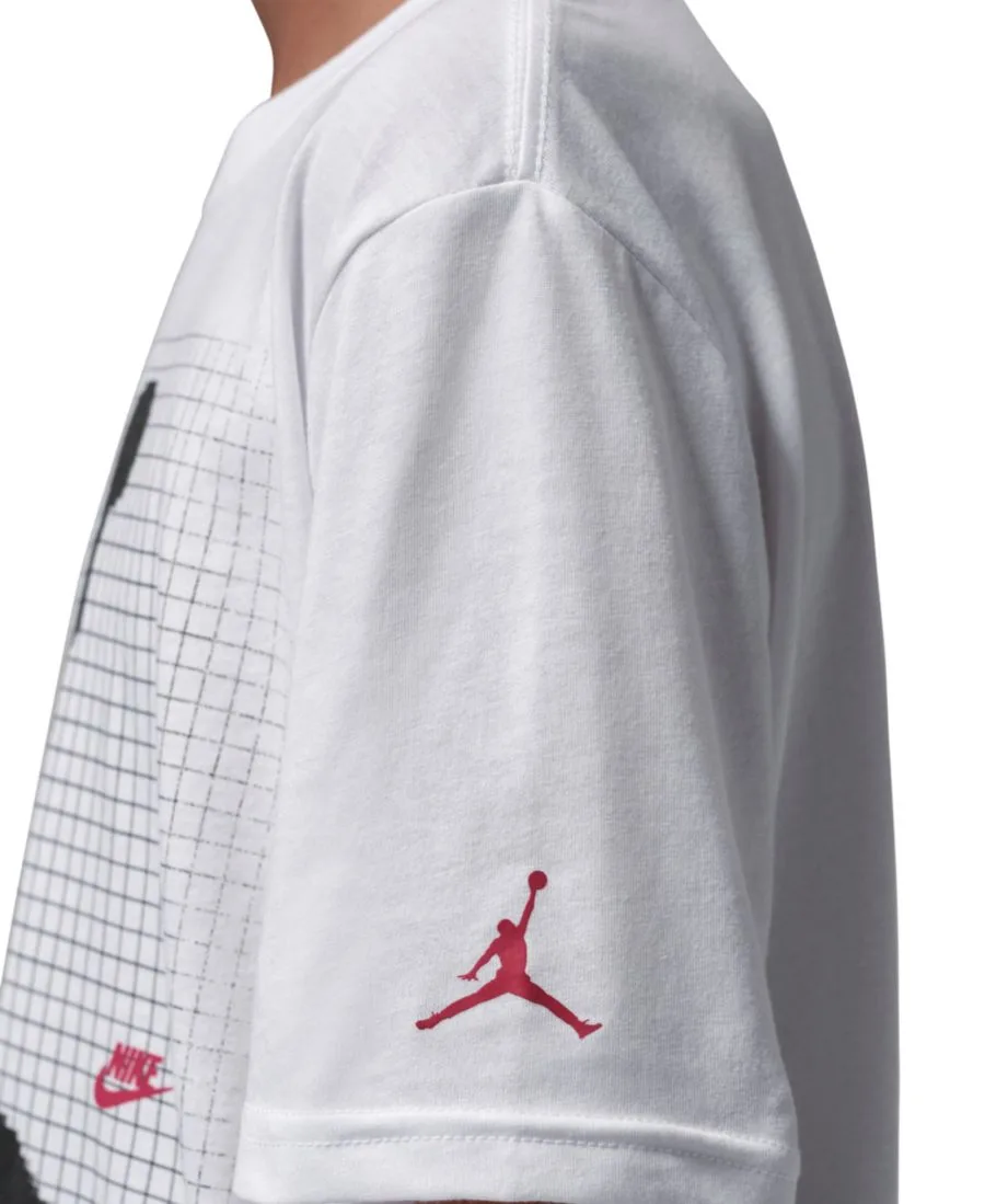 Детская футболка с круглым вырезом Jumpman Grid Blur (8-20 лет) Jordan, белый — фото 4