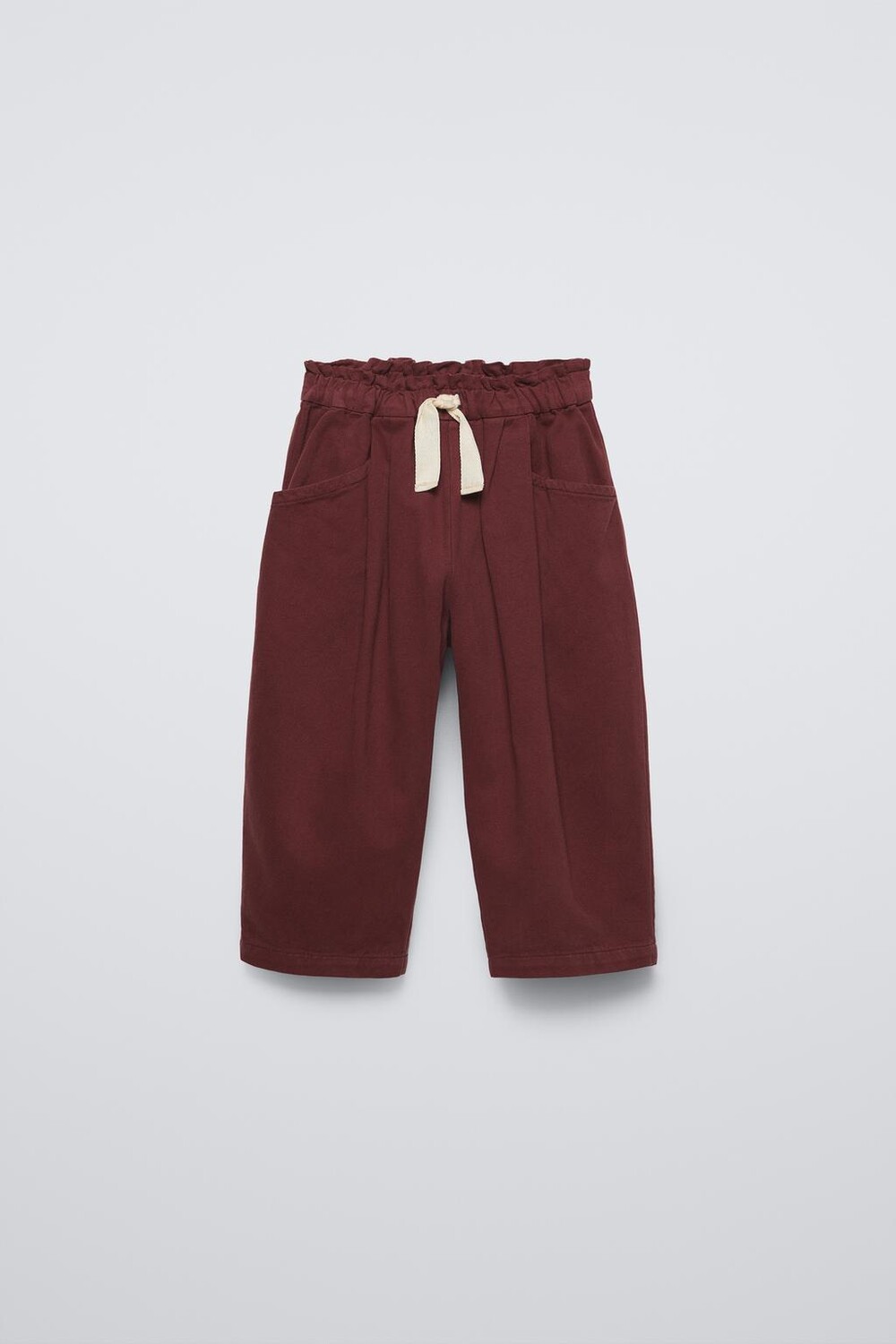 

Брюки balloon fit с вытяжками ZARA, бордовый