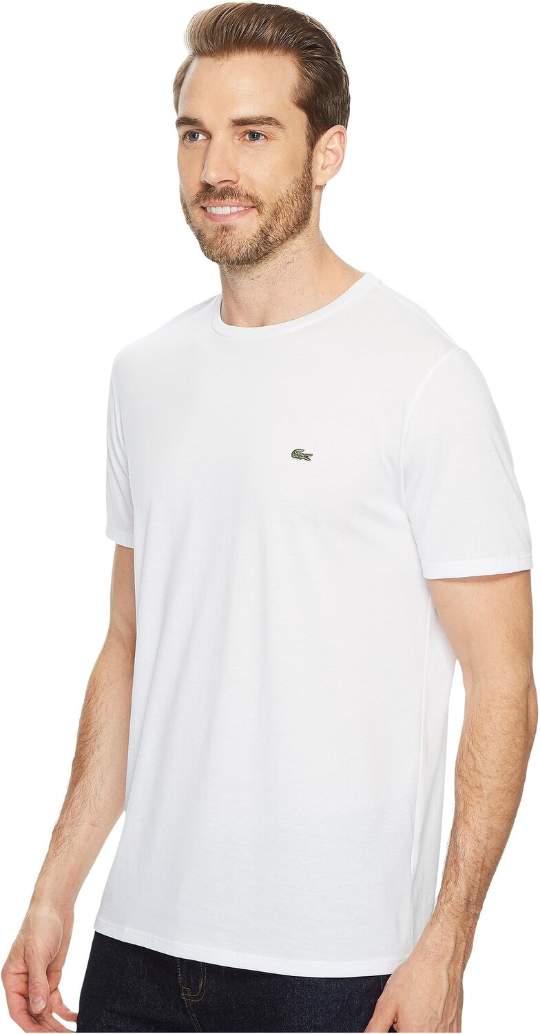 Футболка Pima с круглым вырезом с короткими рукавами Lacoste, белый — фото 2