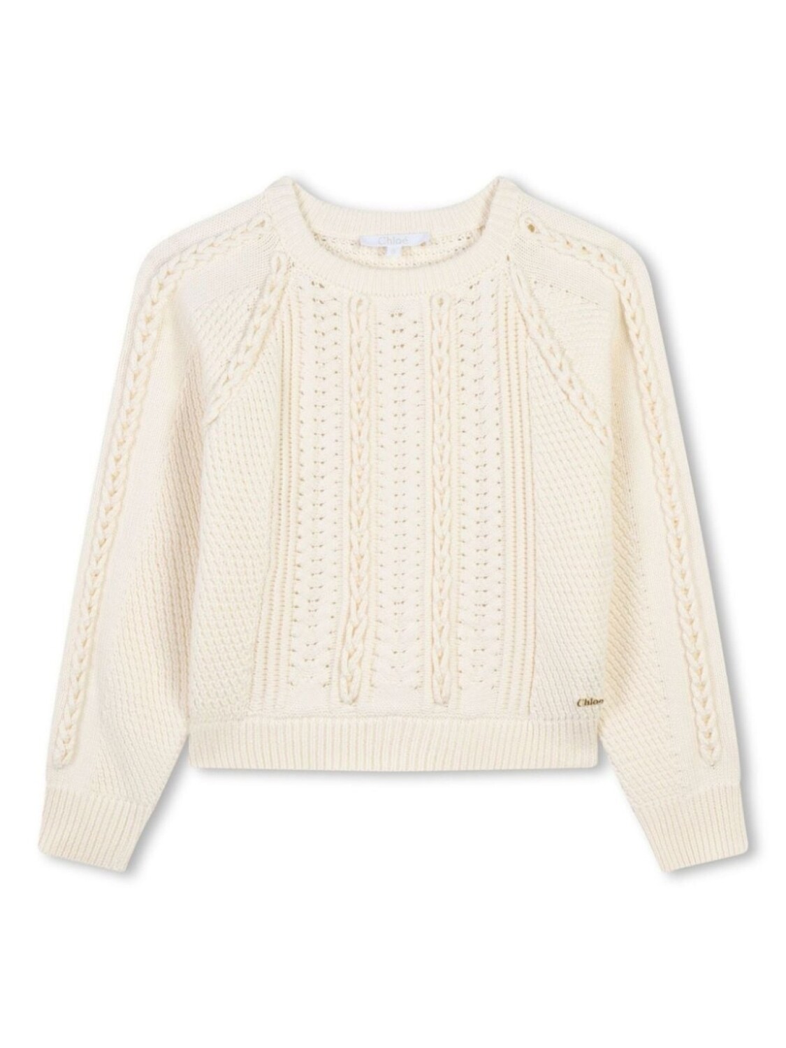 

Chloé Kids джемпер фактурной вязки, нейтральный цвет