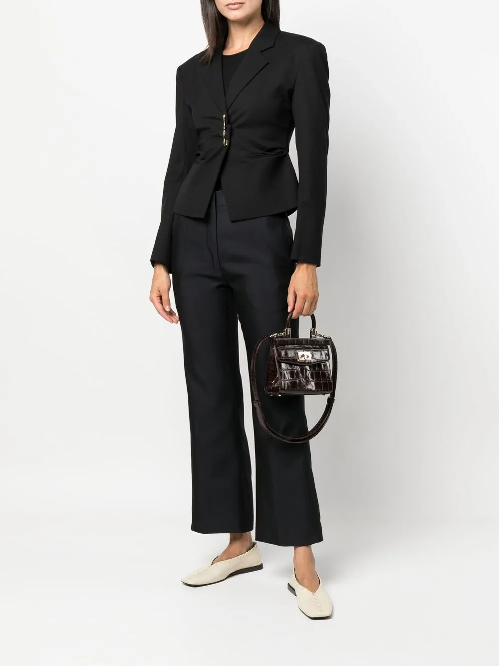 Расклешенные брюки с завышенной талией JIL SANDER, синий — фото 2