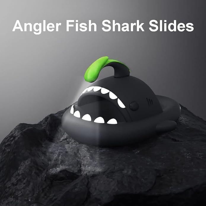 Шлепанцы в форме акулы в рожке мороженого Jfxgjuv, 10-10.5 Women/8.5-9.5 Men Anglerfish Slides — фото 2