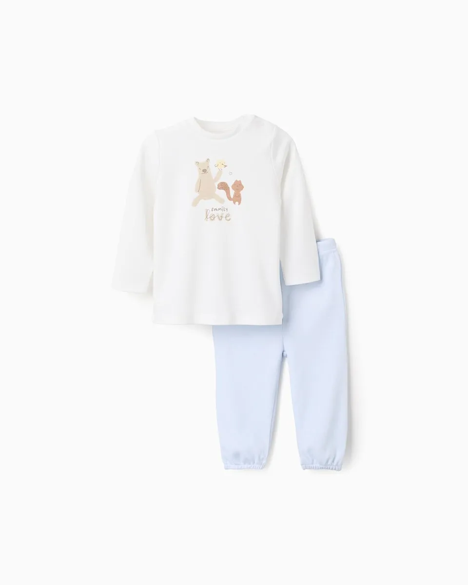 

Детская пижама с длинными рукавами белого цвета Zippy