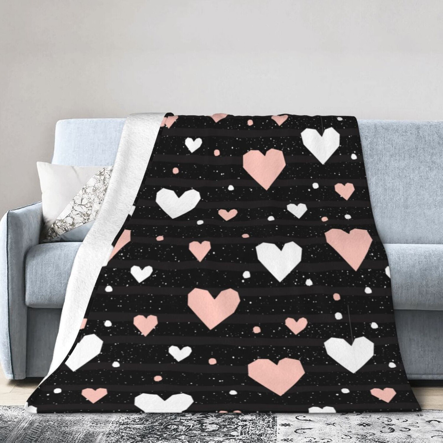 

Одеяло флисовое Wijzvio, розовый / белый