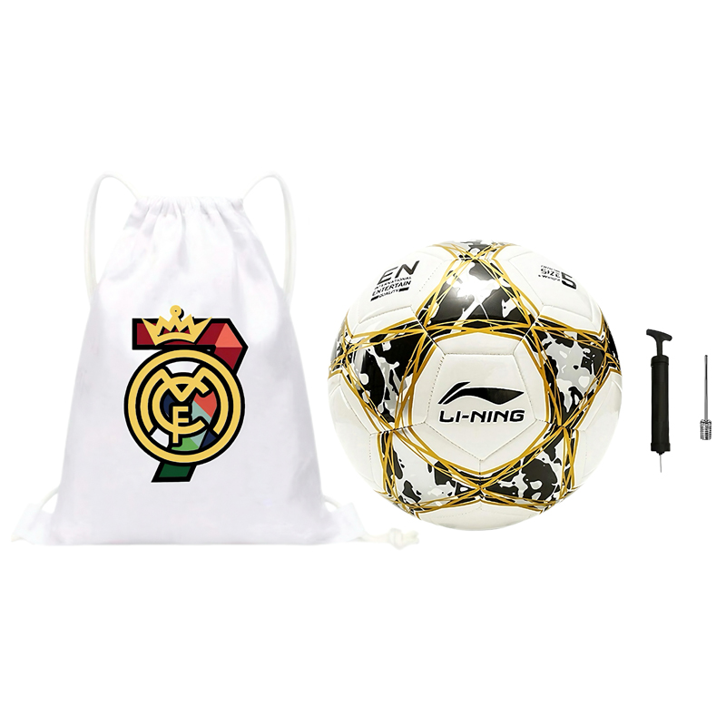 

LINING Размер 5 футбольный мяч TPU машинной строчки унисекс белый желтый