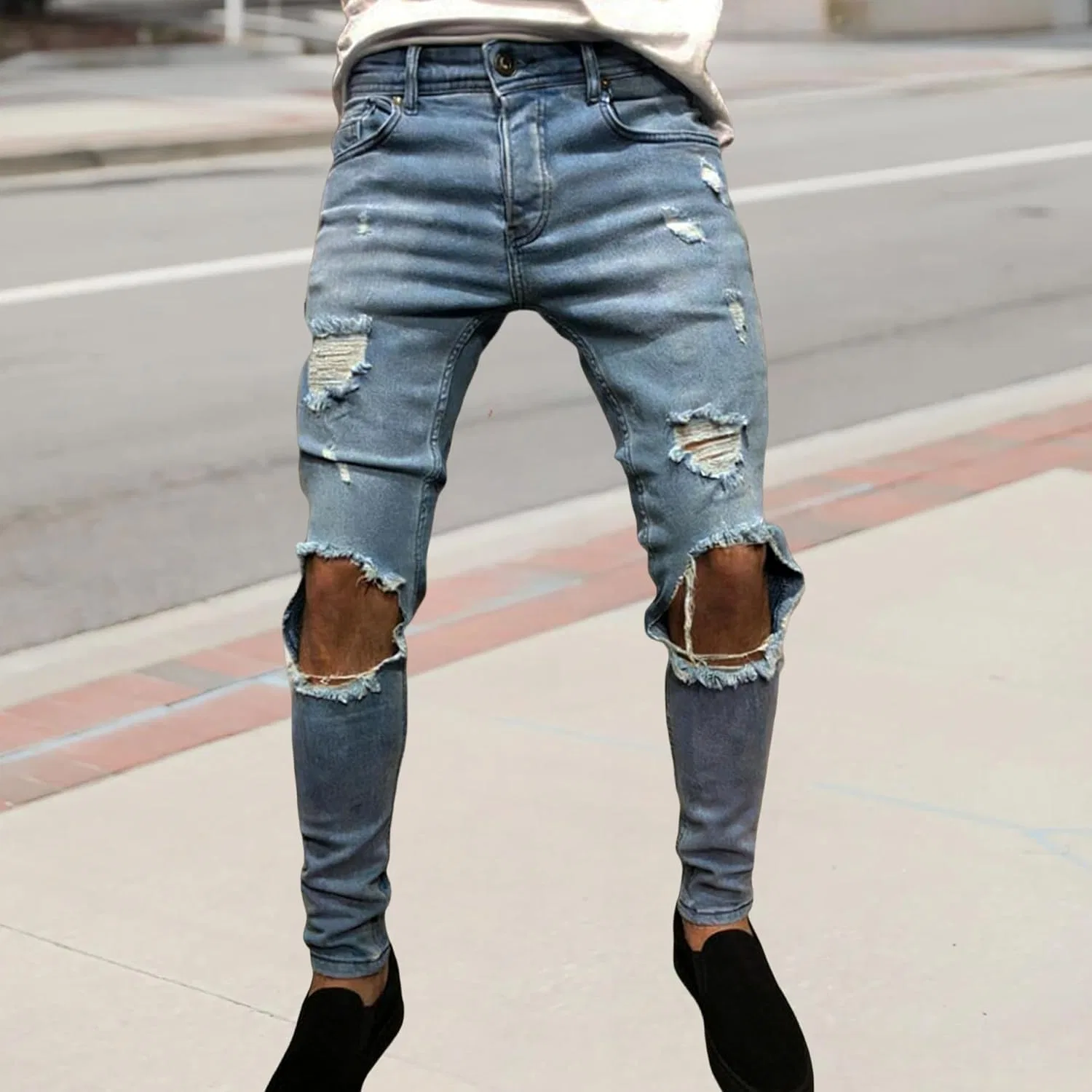 Джинсы карго Slim Fit Light Blue — фото 3