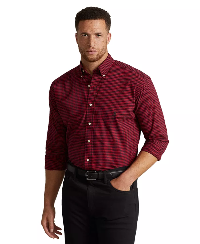 

Мужская рубашка Big & Tall из хлопкового твила Polo Ralph Lauren, зеленый