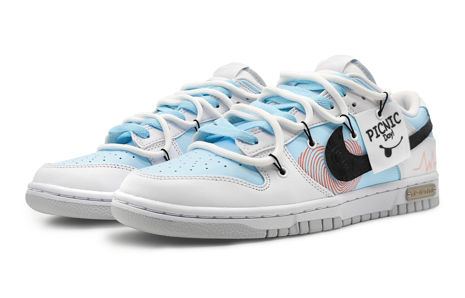 

Кроссовки Nike Dunk Skateboarding Shoes Women's Low-top Pink/Grey, синий