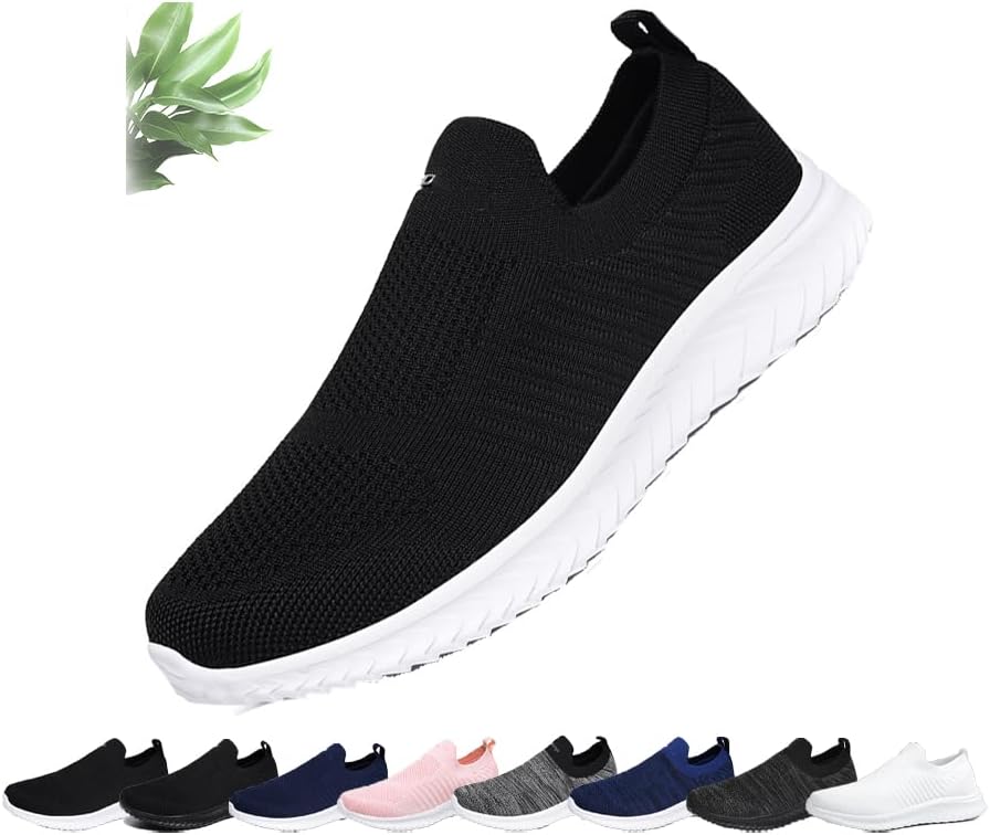 

Женские и мужские кроссовки-носки для ходьбы, дышащие, вязаные, для тенниса и тренажерного зала, без шнурков, повседневные, с сеткой, комфортные, легкие, противоскользящие Generic, черный