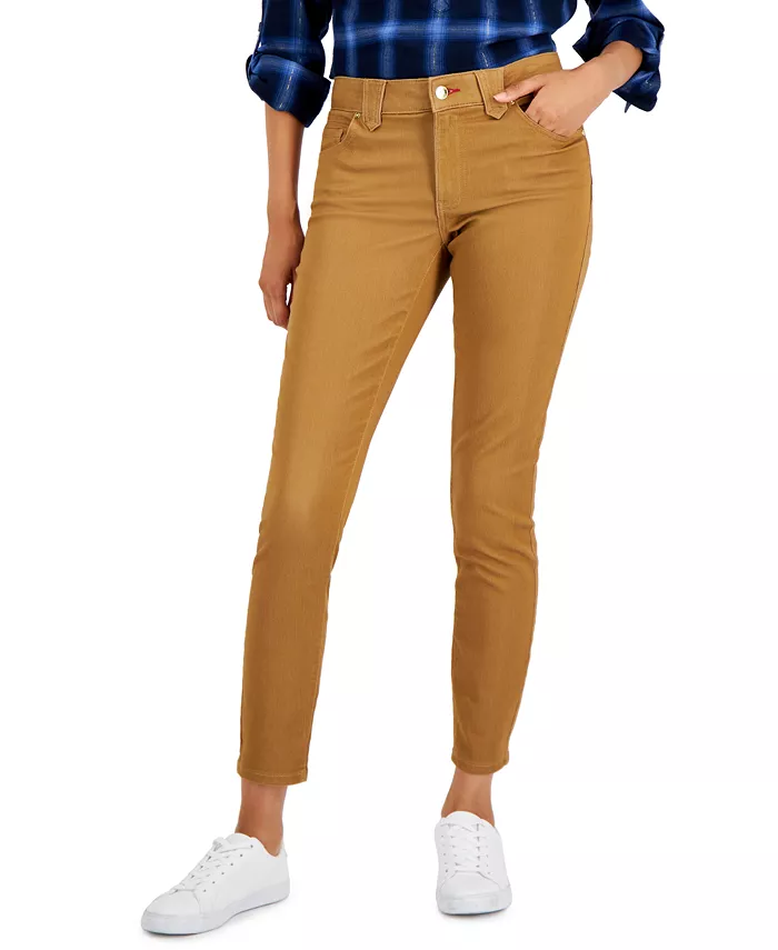 

Женские узкие брюки TH Flex Waverly из сатина Tommy Hilfiger, коричневый
