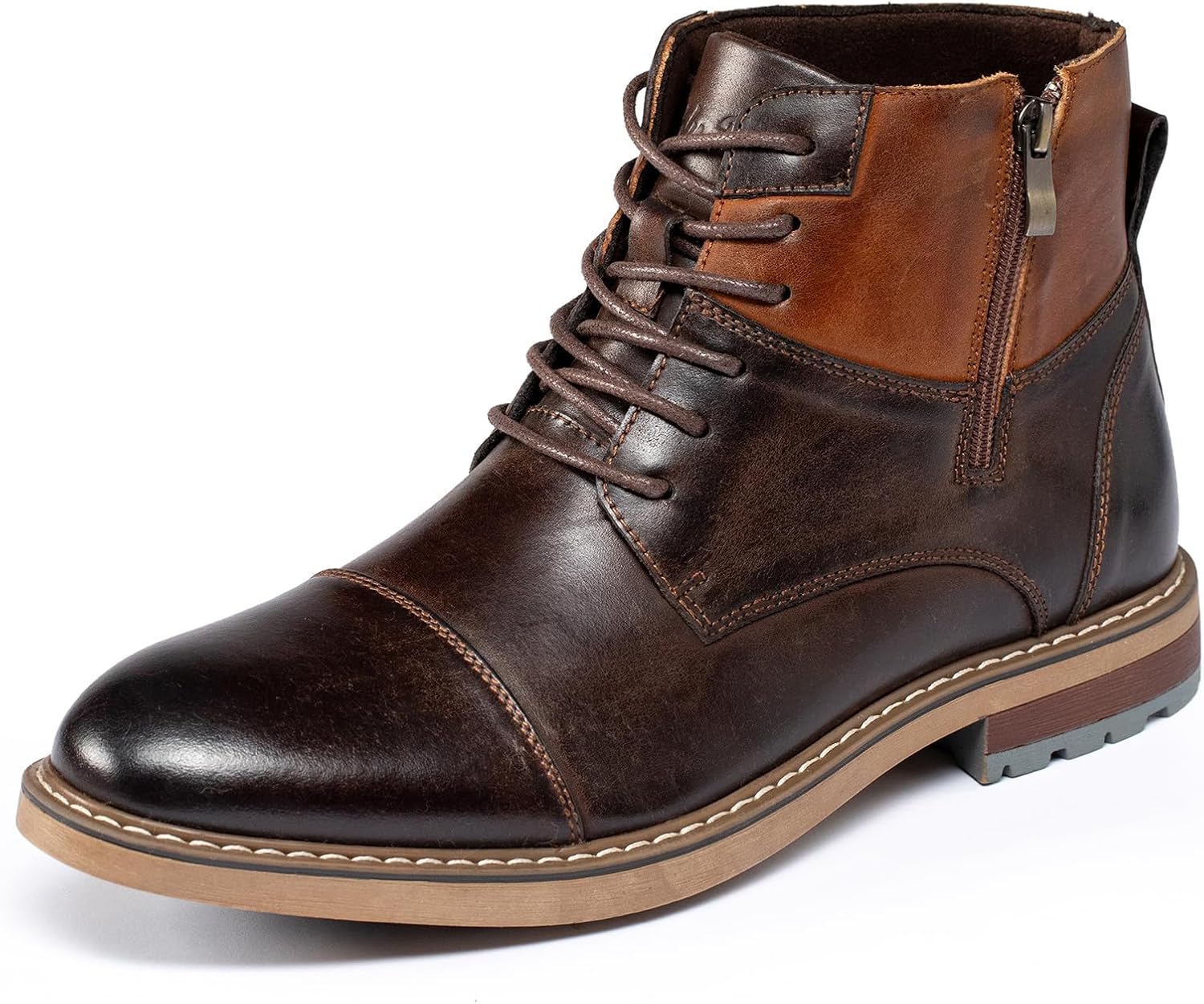 

Мужские оксфорды Holy Dove из кожи с каплевидным носком, боковой молнией, модного стиля, средней высоты, ботинки-чукка до щиколотки, Polish Coffee