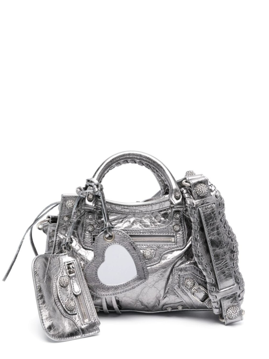 

Сумка на плечо Balenciaga Neo Cagole XS, серебристый