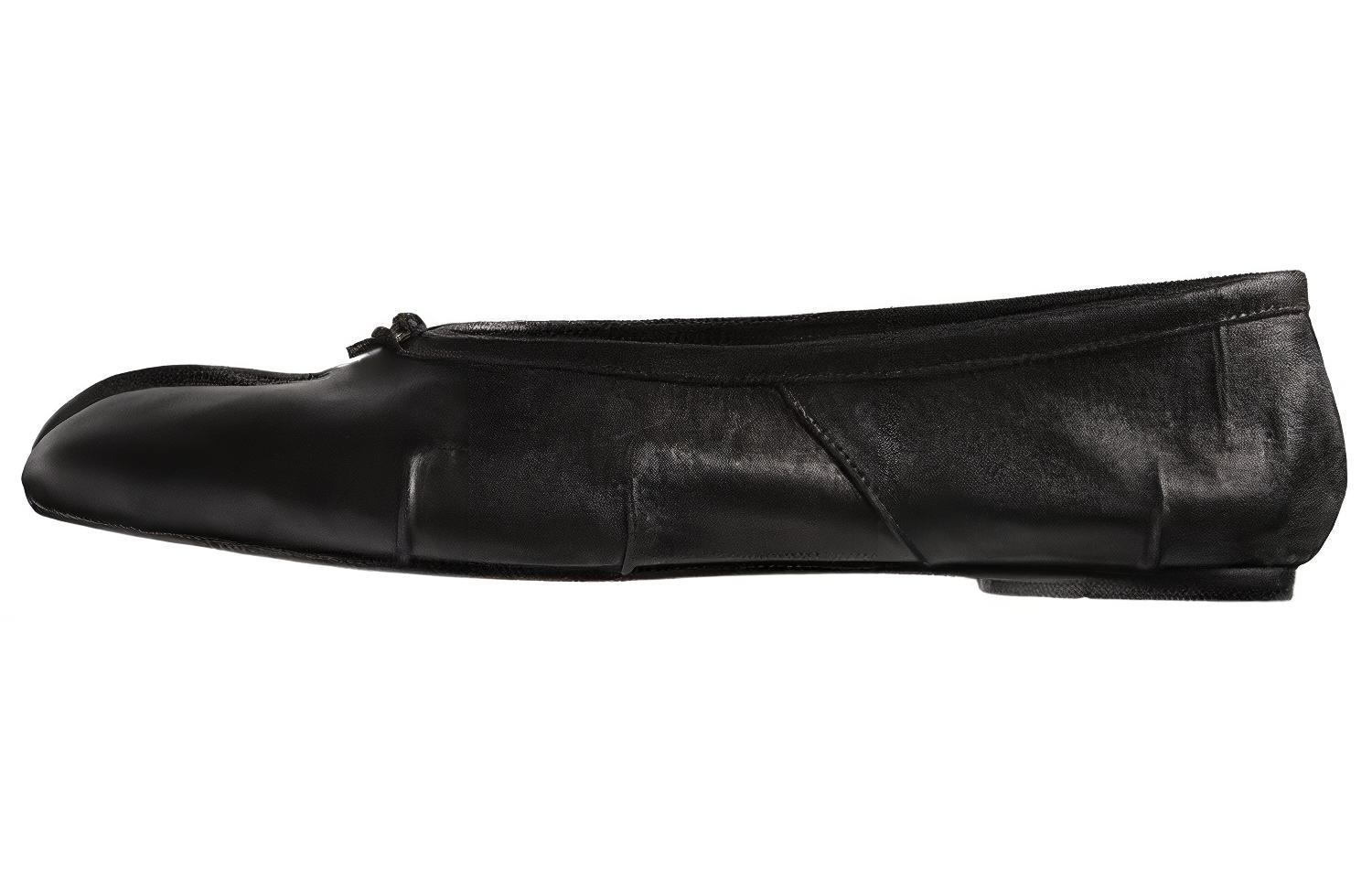 Новые кожаные балетки Tabi для женщин Maison Margiela, Black