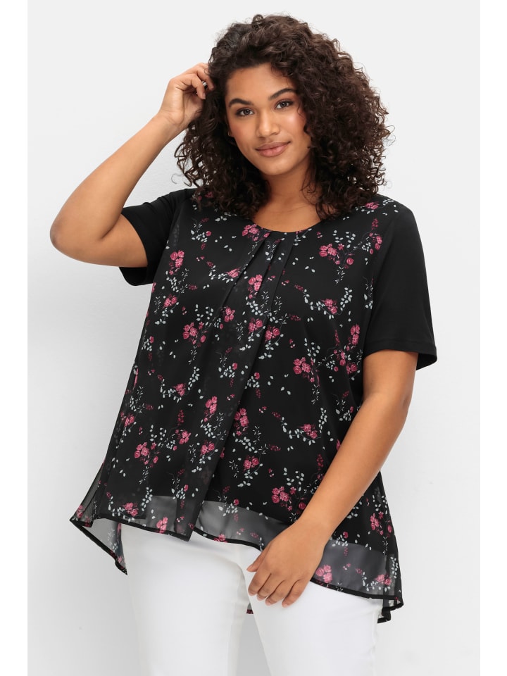 

Sheego Черная блузка с узором