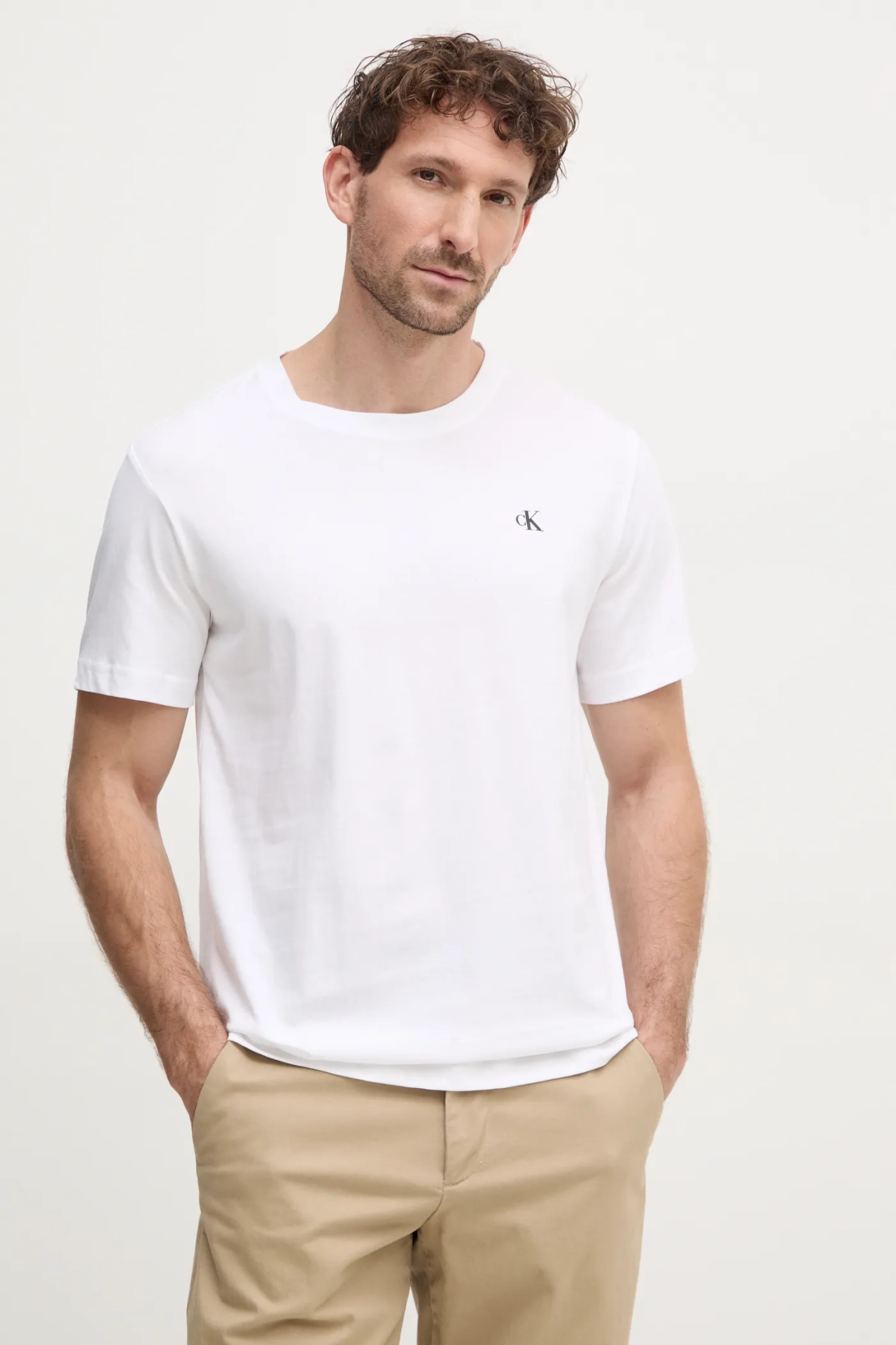 

Хлопковая футболка Calvin Klein Jeans, белый