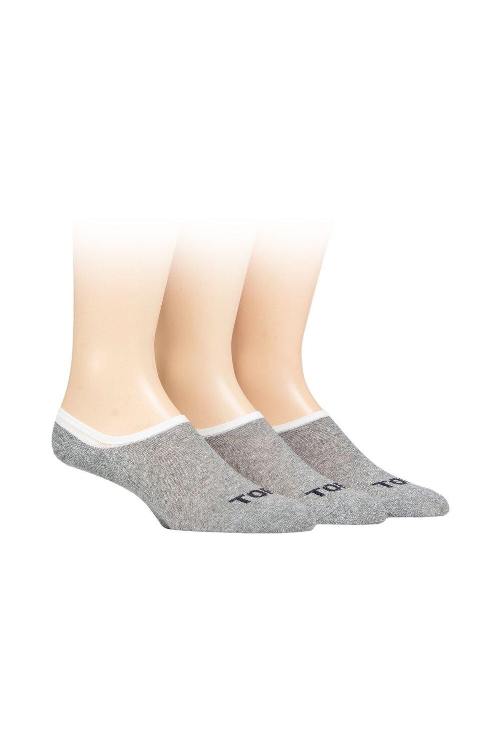 

3 пары однотонных высоких носков из 100% переработанного хлопка SOCKSHOP TORE, серый